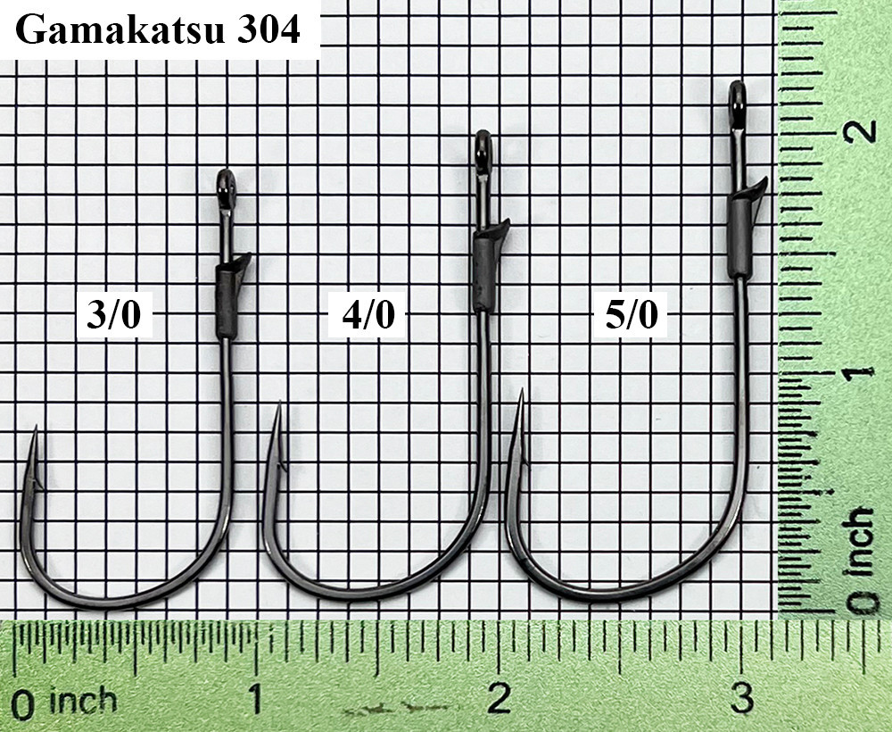 Gamakatsu 304 Heavy Cover Worm Hook  Sizes 3/0 - 5/0  Gamakatsu 304 Heavy Cover Worm Hook  Sizes 3/0 - 5/0