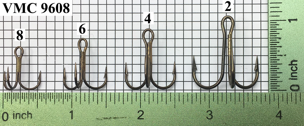 VMC Hooks VMC 9608BZ Treble Hooks Sizes 8 - 2