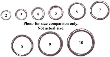  Split Rings - Imported Sizes 2 - 10
