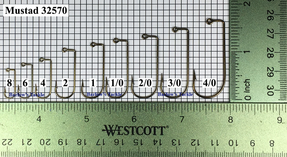 Mustad 32570 BR Jig Hooks Sizes 8 - 4/0