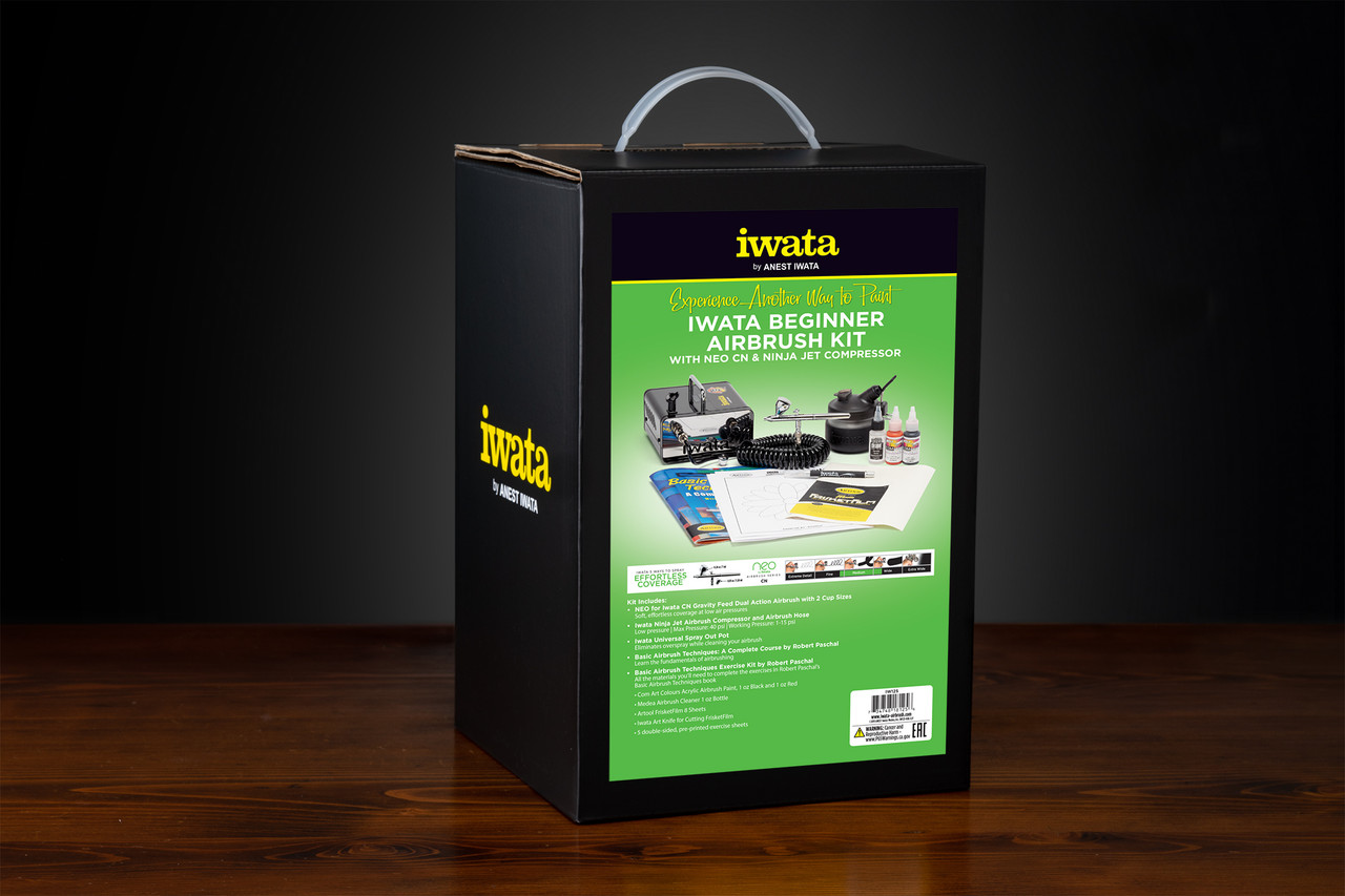 Iwata Beginner Airbrush Kit with Neo CN and Ninja Jet Compressor  Iwata Beginner Airbrush Kit with Neo CN and Ninja Jet Compressor