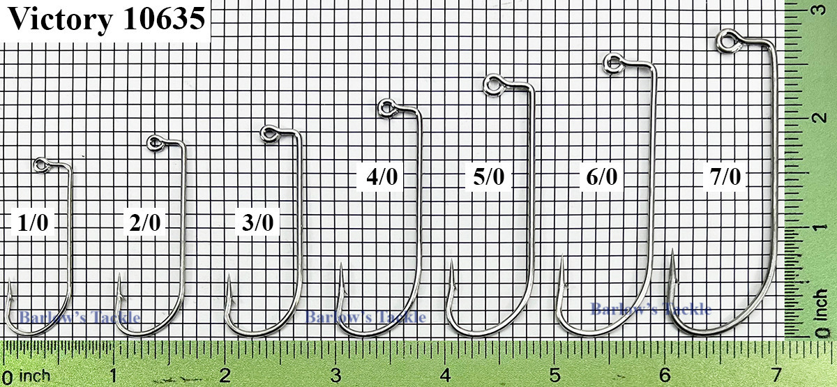 Victory Hooks Victory 10635TN Jig Hook Sizes 1/0 - 7/0 Victory Hooks Victory 10635TN Jig Hook Sizes 1/0 - 7/0