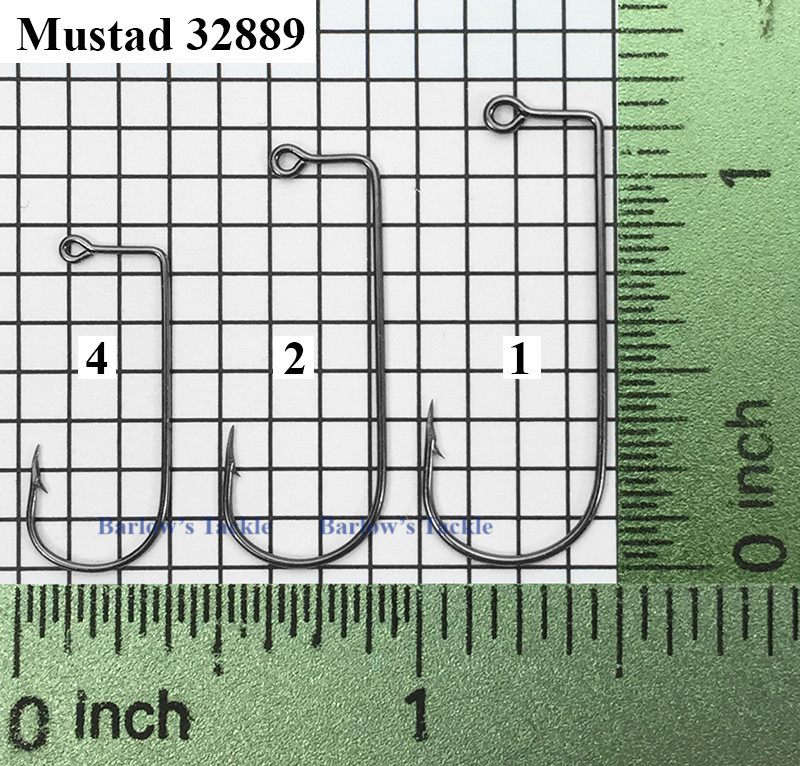 Mustad 32889 BN Jig Hooks Sizes 4-1  Mustad 32889 BN Jig Hooks Sizes 4-1