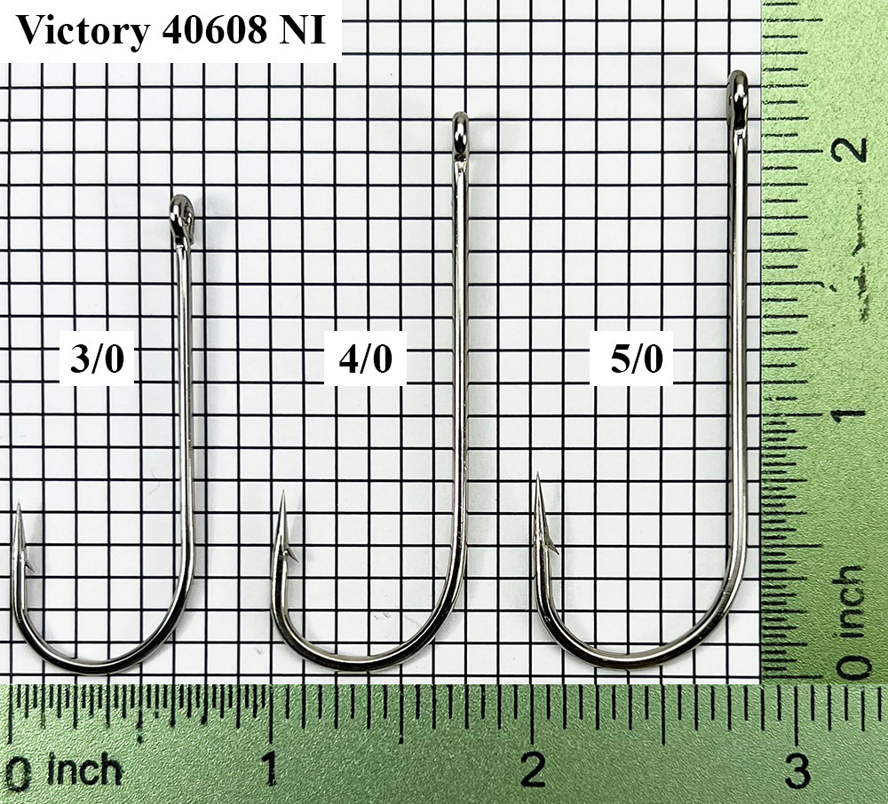 Victory Hooks Victory 40608 NI Spinner Bait Hooks Sizes 3/0 - 5/0