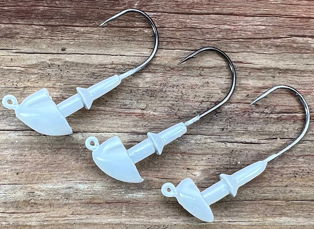 Closeout 2023 Pearl White Swimbait Head with Light Wire Hook - CLOSEOUT