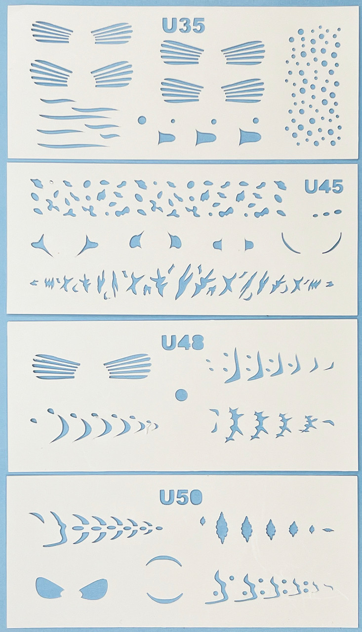 Serious Lures Universal Assorted 4 Stencil Kit Serious Lures Universal Assorted 4 Stencil Kit