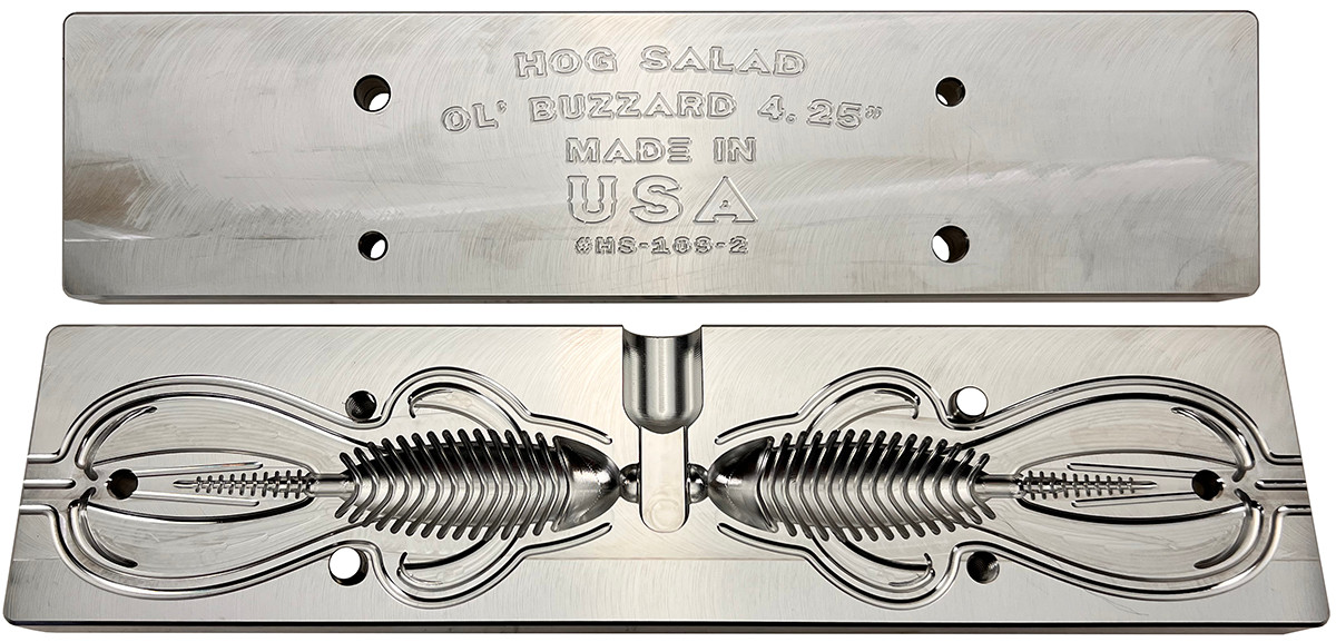 Hog Salad Bait Molds Hog Salad CNC 4.25" Ol' Buzzard Worm Molds Hog Salad Bait Molds Hog Salad CNC 4.25" Ol' Buzzard Worm Molds
