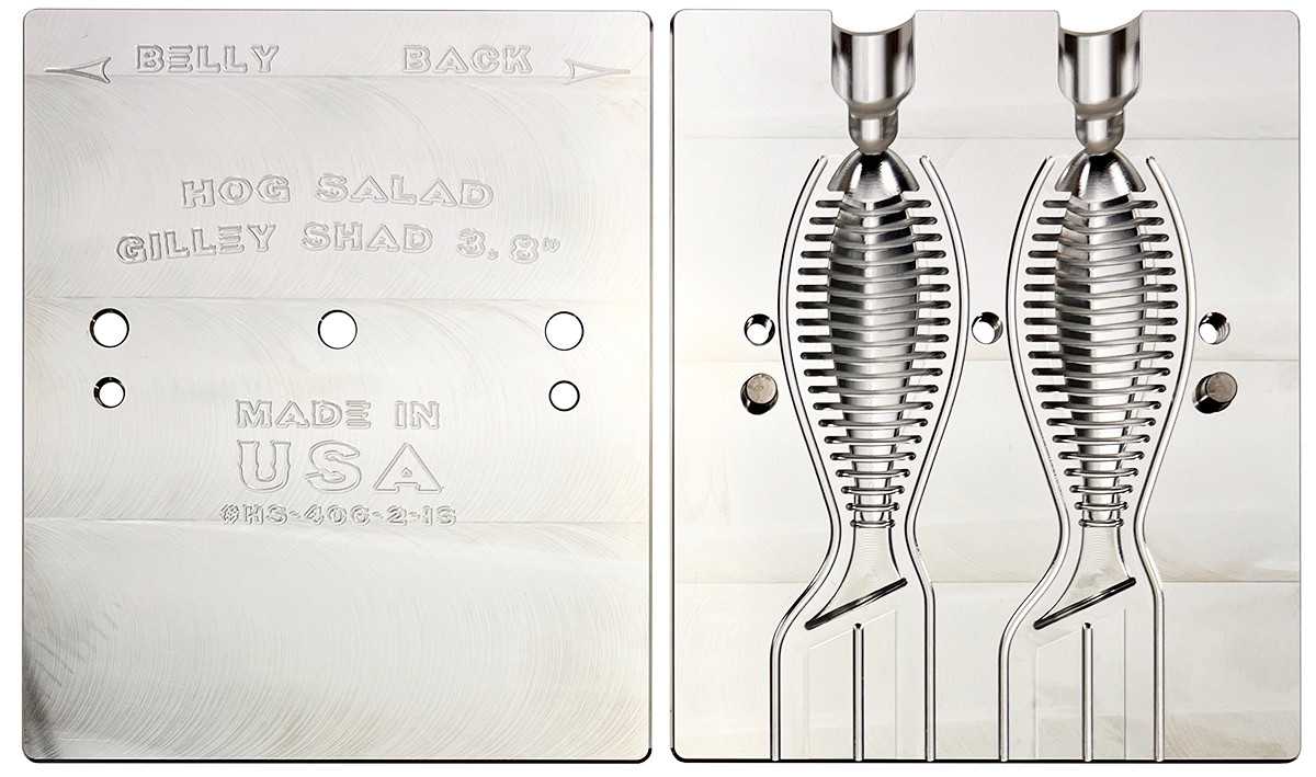 Hog Salad Bait Molds Hog Salad CNC Gilley Shad  Worm Molds