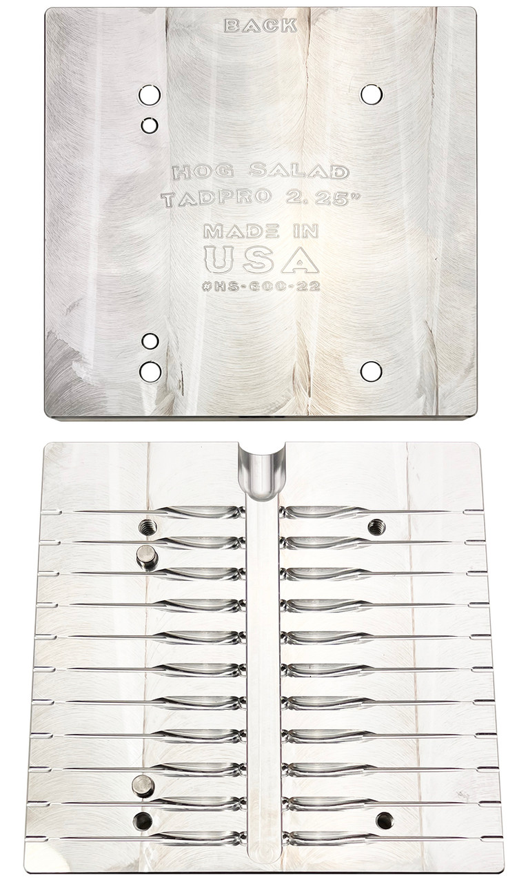 Hog Salad Bait Molds Hog Salad CNC 2.25" Tadpro  Worm Mold