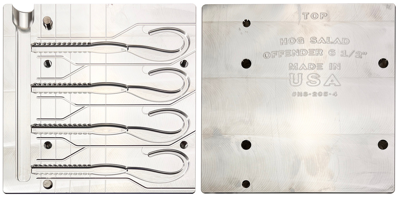 Hog Salad Bait Molds Hog Salad CNC 6.5" Offender  Worm Mold