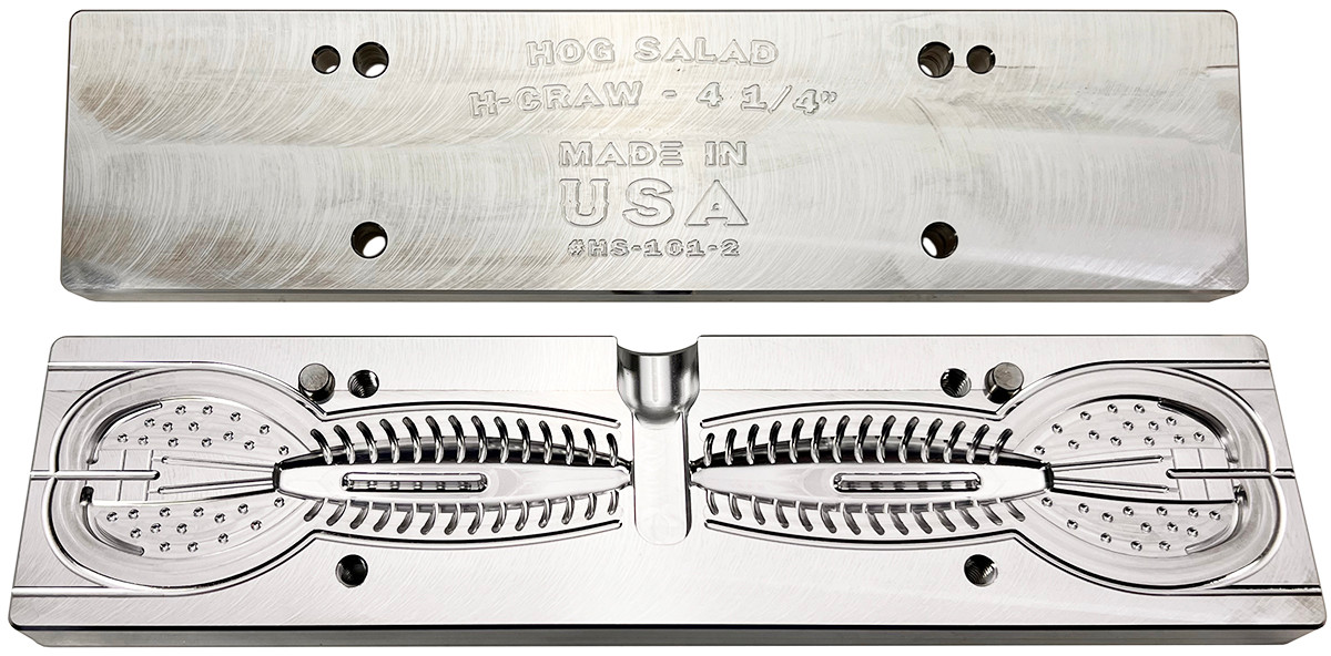 Hog Salad Bait Molds Hog Salad CNC H-Craw  Worm Molds Hog Salad Bait Molds Hog Salad CNC H-Craw  Worm Molds