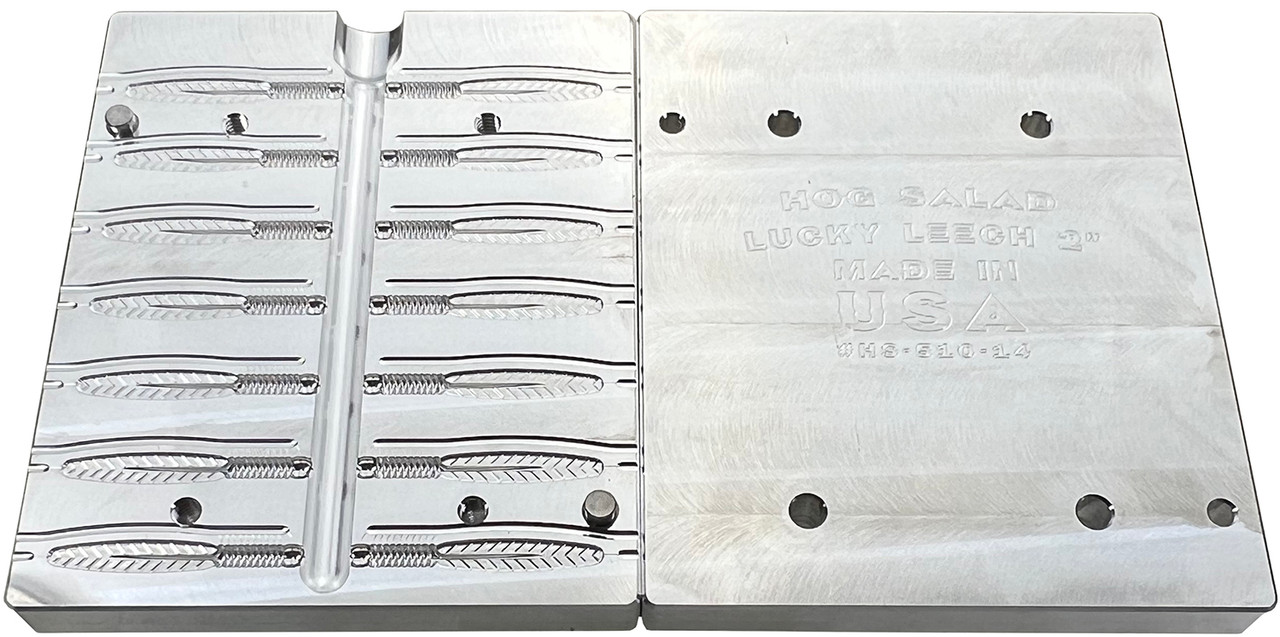 Hog Salad Bait Molds Hog Salad CNC 2" Lucky Leech Worm Molds