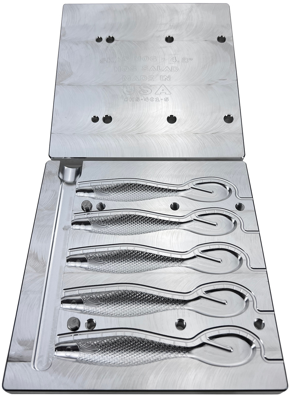 Hog Salad Bait Molds Hog Salad CNC 4.3" Shad Hog  Worm Molds