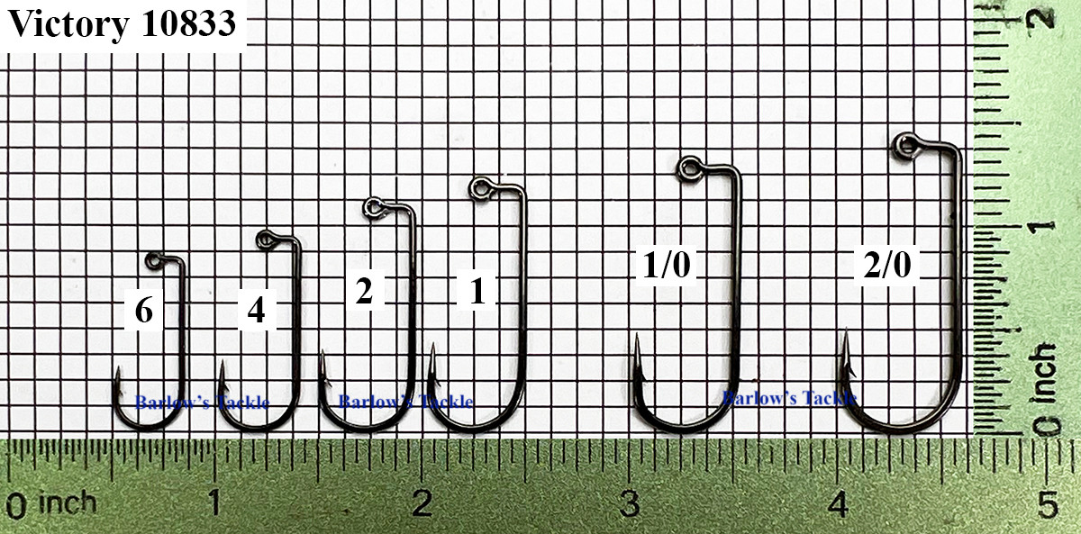 Victory Hooks Victory 10833 BN Jig Hooks Sizes 8-2/0
