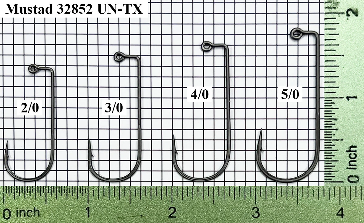  Mustad 32852 UN-TX Jig Hooks Sizes 2/0-5/0