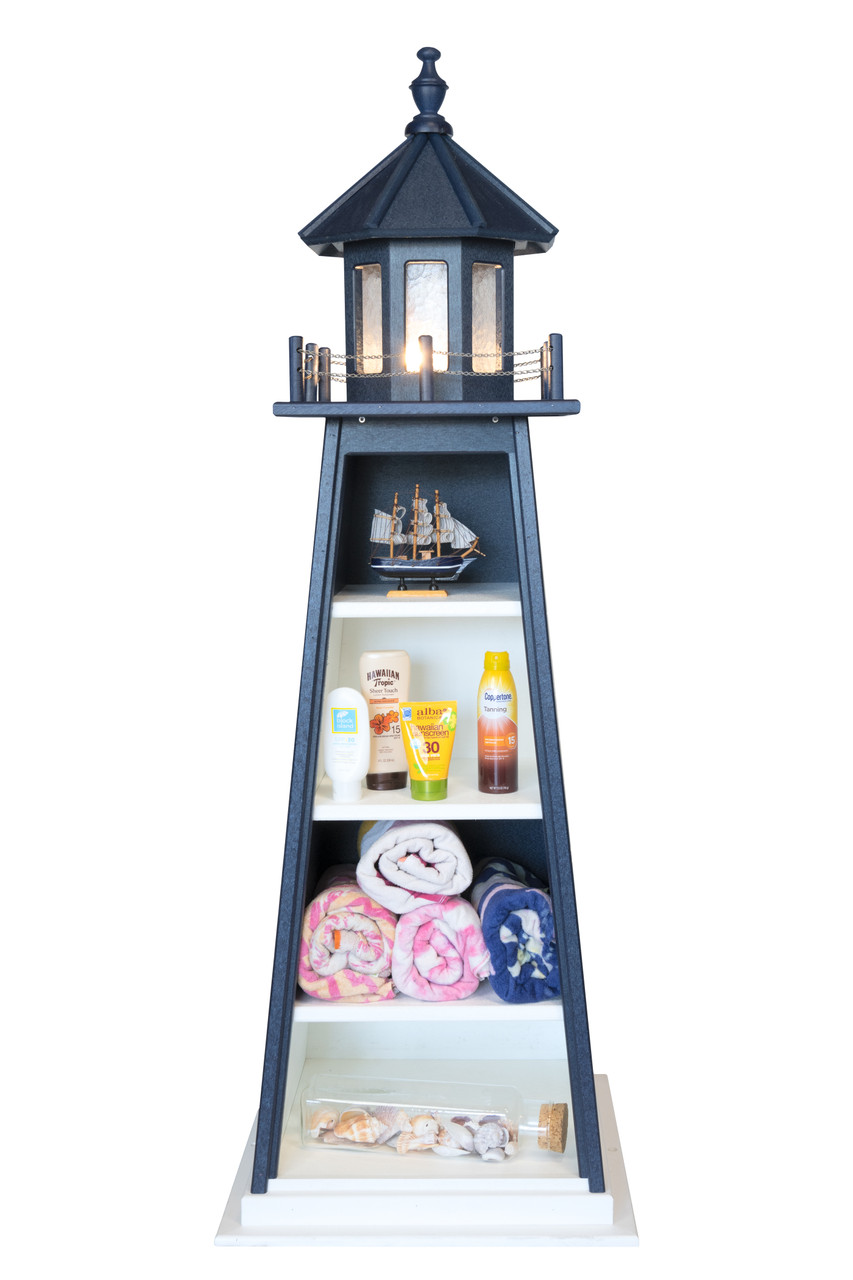 Amish Lawn Decor Poly Lighthouse Bookshelf