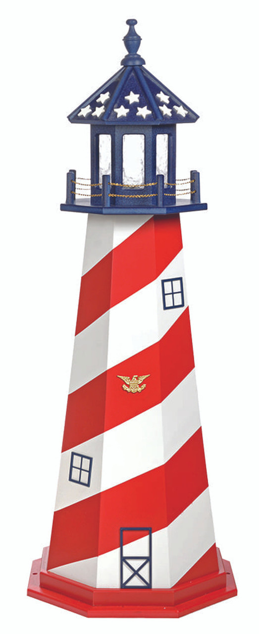 Amish Crafted Patriotic Style PVC Lighthouse - Customizable