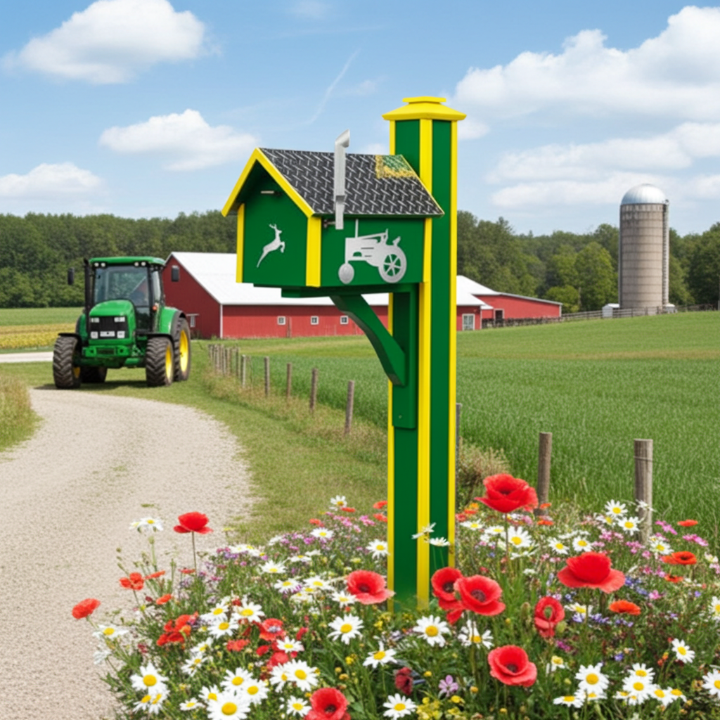 Deluxe Poly Mailbox with Tractor Theme - Thumbnail 3
