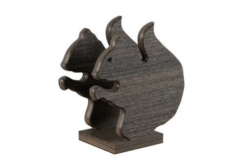 Sea Quest Rustic Collection poly indoor outdoor napkin holder - squirrel in coastal gray