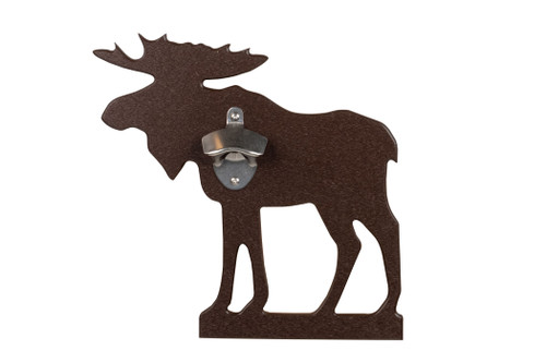 Sea Quest Rustic Collection indoor outdoor, poly bottle opener - moose design in brown.