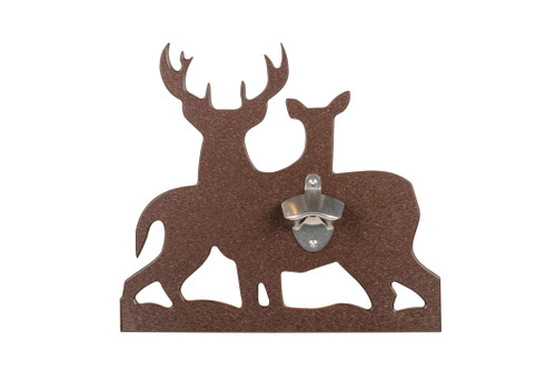 Sea Quest Rustic Collection indoor outdoor, poly bottle opener - whitetail deer design in brown.