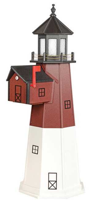 Amish handcrafted poly lighthouse with mailbox