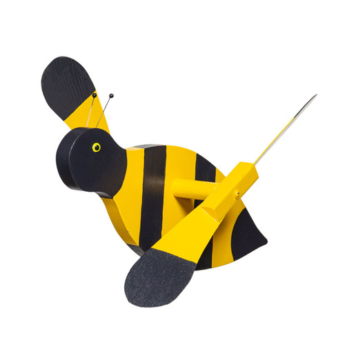 Amish handcrafted lawn decor whrilygig garden stake - bumble bee