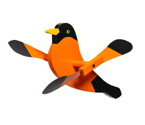 Amish handcrafted lawn decor whirlygig garden stake - Oriole