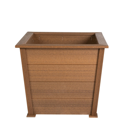 Amish handcrafted poly all-weather planter in mahogany