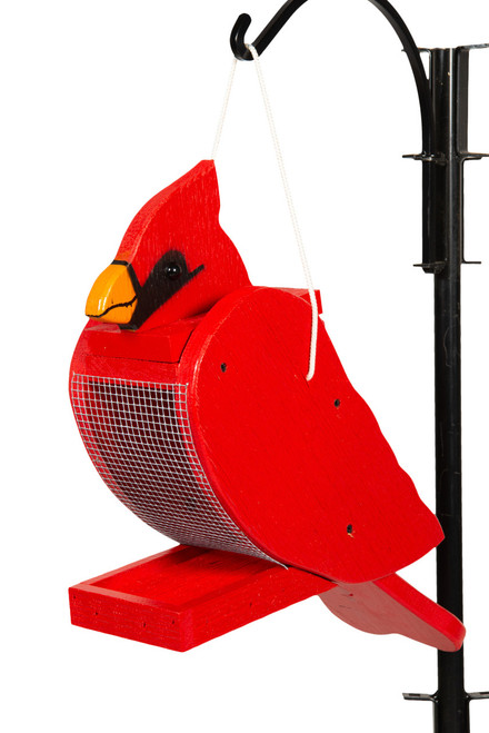 Amish Crafted Wood Bird Feeder in Cardinal Design