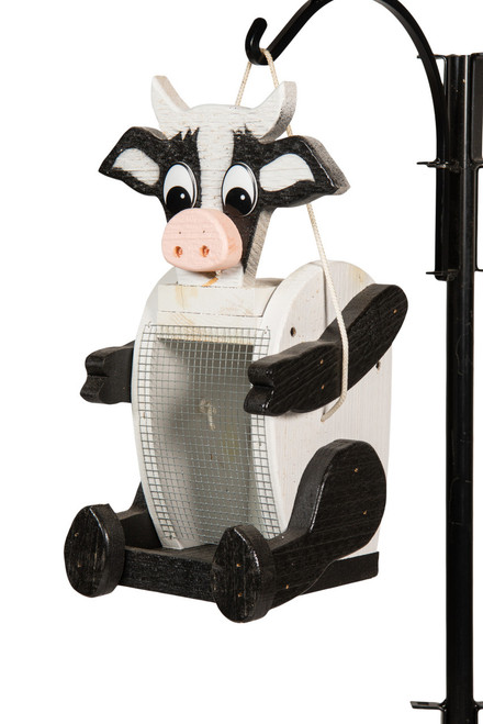 Amish Crafted Wood Bird Feeder in Cow Design