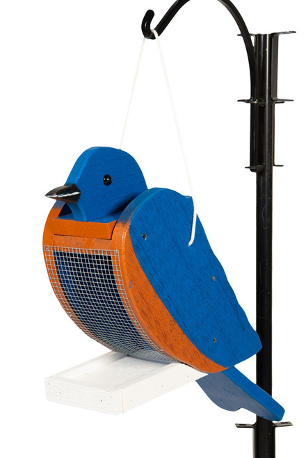 Amish Crafted Wood Bird Feeder in Bluebird Design