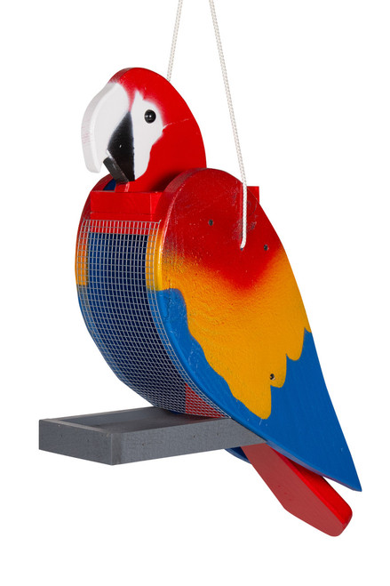 Amish Crafted Wood Bird Feeder in Macaw Design