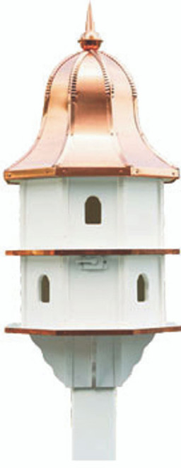 Amish made poly birdhouse with copper roof.