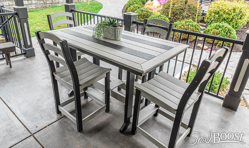 Poly dining table from Seabreak Collection in black and light gray