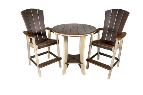Serenity Collection all weather poly outdoor furniture - patio dining set in birchwood and brazilian walnut.