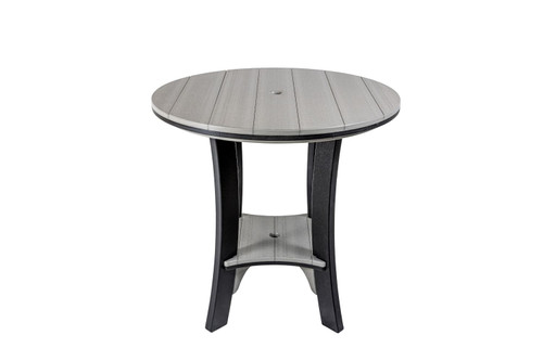 Amish built outdoor patio furniture, poly bar table in black and driftwood