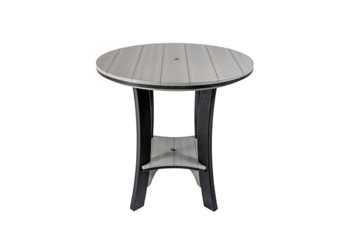 Amish built outdoor patio furniture, poly bar table in black and driftwood
