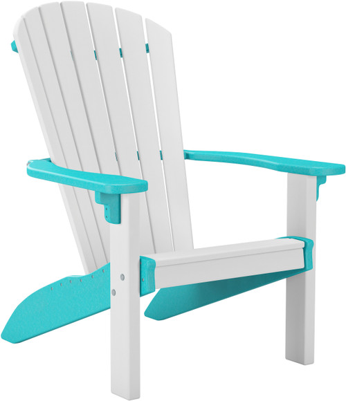 Finch Amish crafted poly adirondack chair in white and turquoise