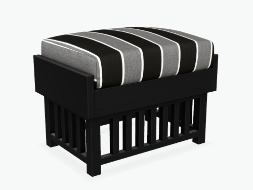 Amish crafted poly Mission style footrest in black.