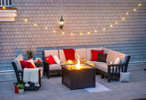Mission style deep seating sectional poly patio furniture  by Finch™