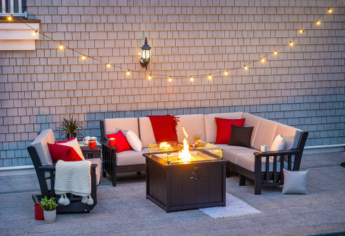 Mission style deep seating sectional poly patio furniture  by Finch™