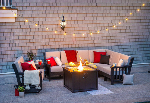 Mission style deep seating sectional poly patio furniture  by Finch™