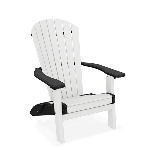 Finch poly folding adirondack chair in white and black
