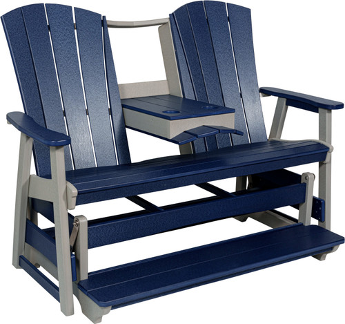 Amish crafted triple glider with center console, counter height.
