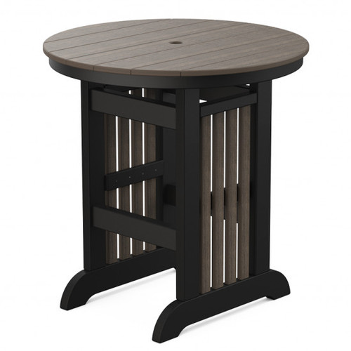 Amish crafted poly bar table finished in black and coastal gray.