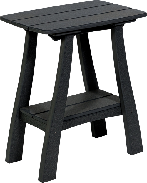 All-weather poly end table in black