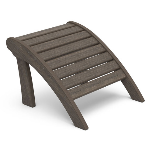 All-weather poly ottoman in coastal gray