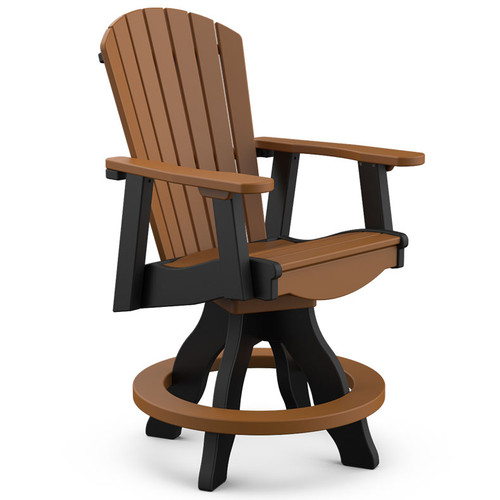 Poly outdoor chair, counter height with swivel, Amish made in the USA.