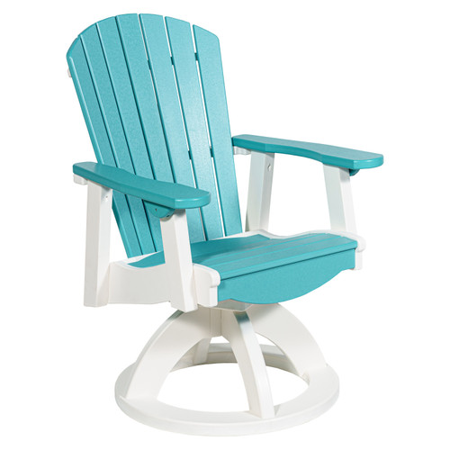 All-weather poly outdoor dining chair, amish crafted, aruba blue and white.